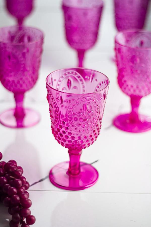 Akrilik Pembe Tekli Kadeh & Su Meşrubat Kahve Yanı Bardağı 450 ml ( Cam Değildir ) - Image 1