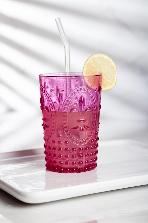 Akrilik Pembe Tekli Kısa Bardak & Su Meşrubat Kahve Yanı Bardağı 400 ml ( Cam Değildir ) - Image 1
