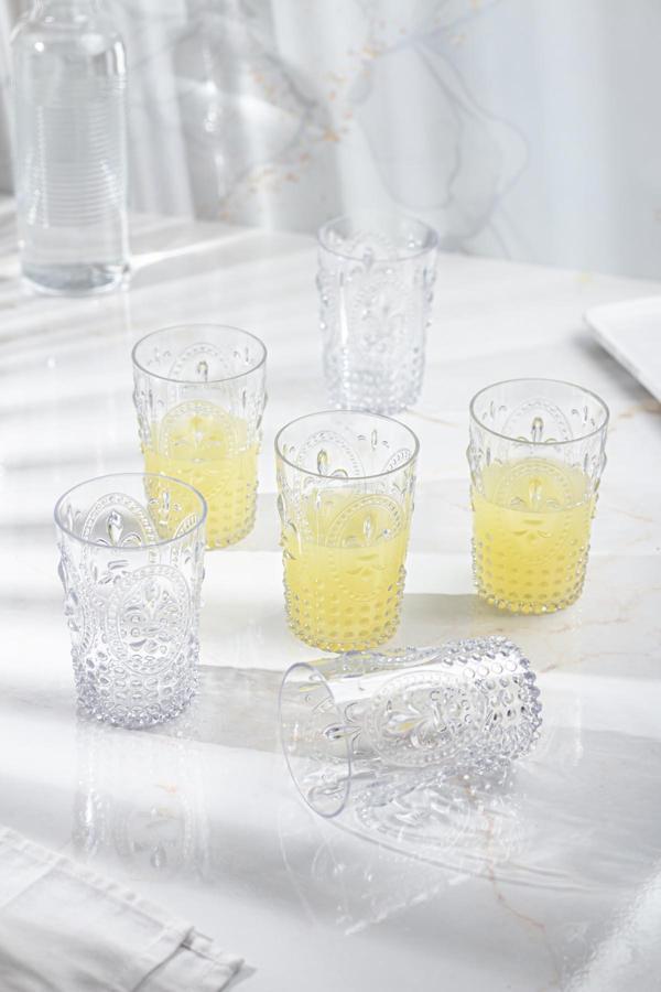 Akrilik Şeffaf 6'lı Kısa Bardak & Su Meşrubat Kahve Yanı Bardağı 400 ml ( Cam Değildir ) - Image 1