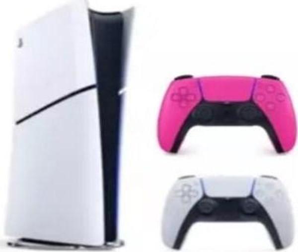 Sony PS5 Slim 1 TB Dijital Çift Kollu Beyaz-Pembe - Image 1