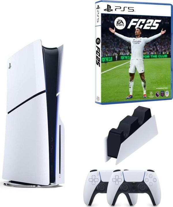 Sony Playstation 5 Slim CD Edition+2.Ps5 Kol+Şarj Istasyonu+Ps5 FC 25 Oyun - Image 1