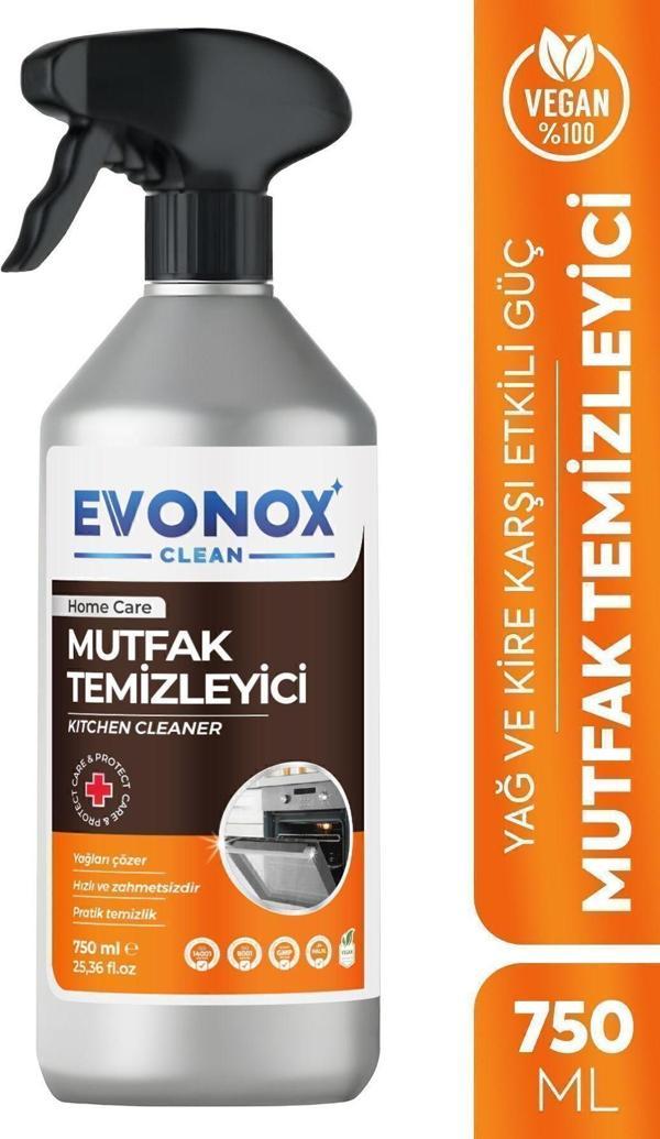 Evonox Clean Ultra Güçlü Mutfak Yüzey Temizleyici Ve Yağ Sökücü Limon Kokulu Sprey 750 Ml - Image 1