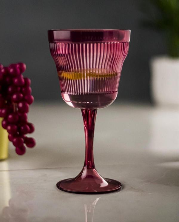 Akrilik Mürdüm Tekli Kadeh & Su Meşrubat Kahve Yanı Bardağı 300 ml ( Cam Değildir ) - Image 1