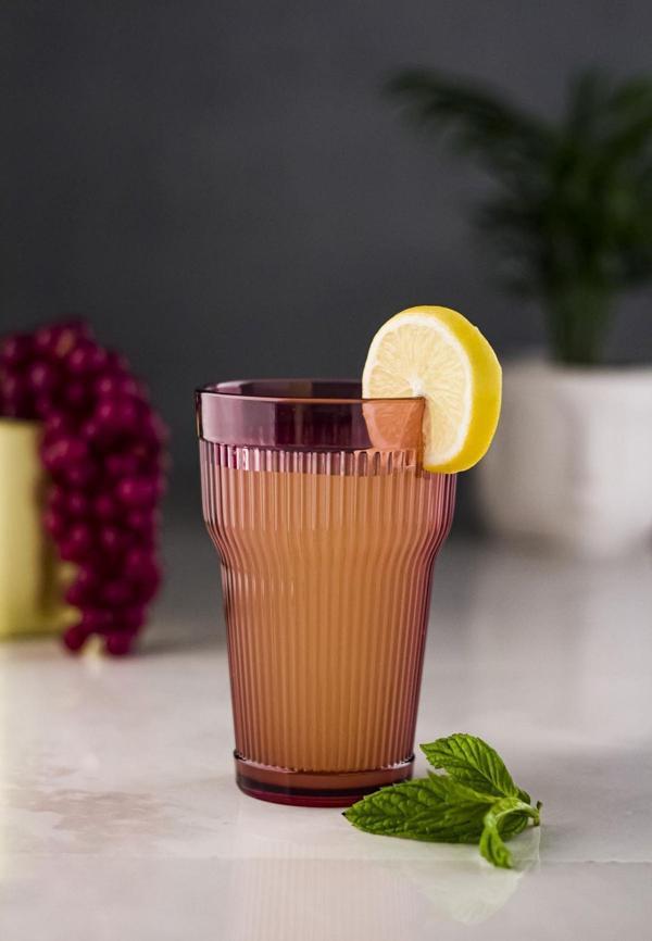 Akrilik Mürdüm Tekli Uzun Bardak & Su Meşrubat Bardağı 400 ml ( Cam Değildir ) - Image 1
