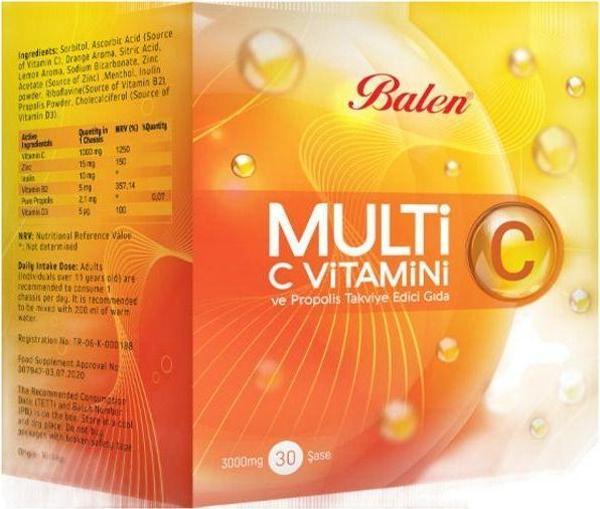 Balen Multi C Vitamini Ve Propolis 30 Şase - Image 1