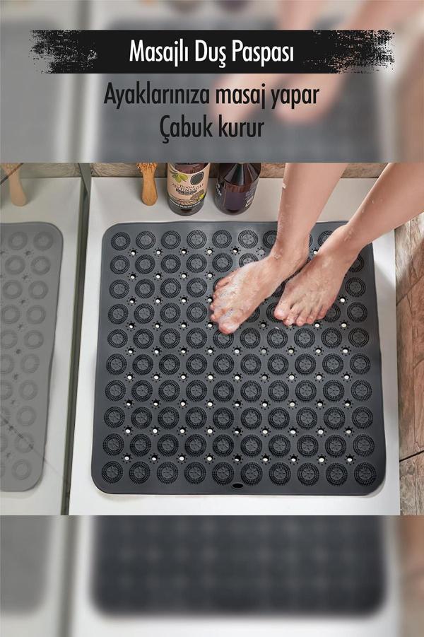 Silikon Masajlı Kare Duş Paspası - Image 1