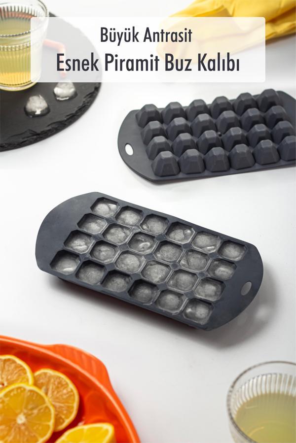 Büyük Antrasit Piramit Buz Kalıbı (13*24*2 cm) - Image 1