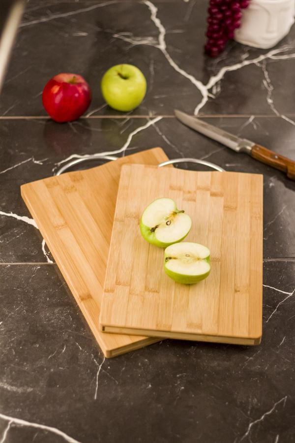 2 Lİ Bambu Kesme Tahtası Sunum Tahtası 22x32 - Image 1