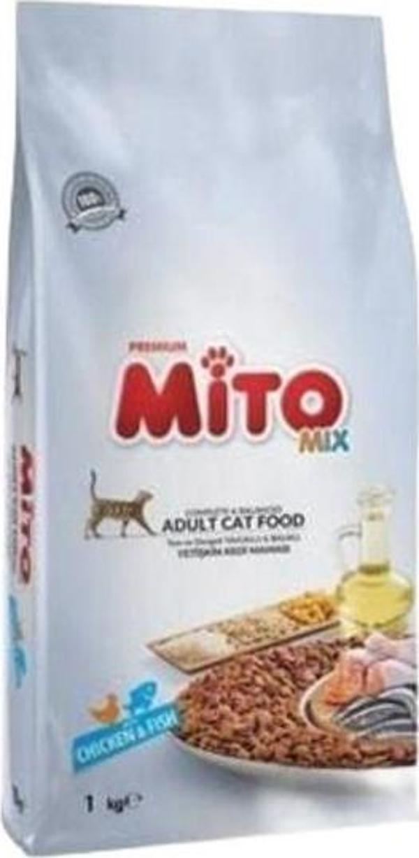 Mito Adult Cat Tavuklu Ve Balıklı Renkli Taneli Yetişkin Kedi Maması1 Kg - Image 1
