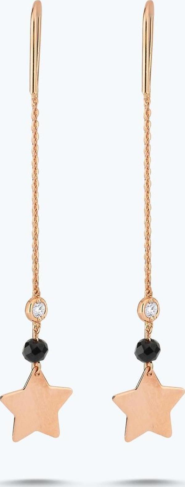Pırlanta Spinel Taşlı Yıldız Küpe - Image 1