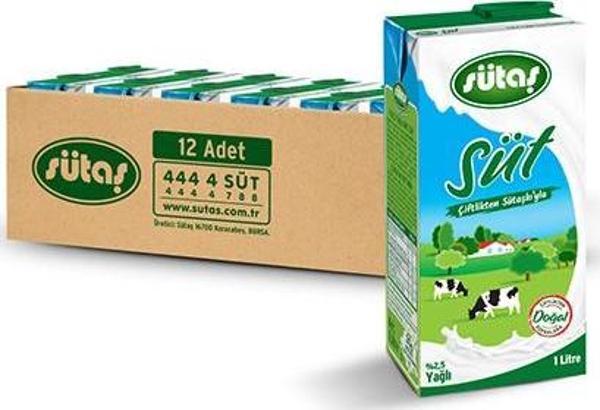 Sütaş Yağlı Süt 1 L (12 adet) - Image 1