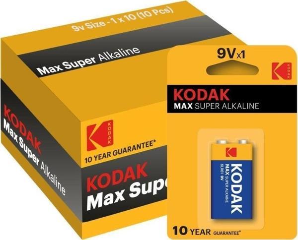 Kodak 10 Adet Max Super Alkalin 9 Volt Pil - Image 1