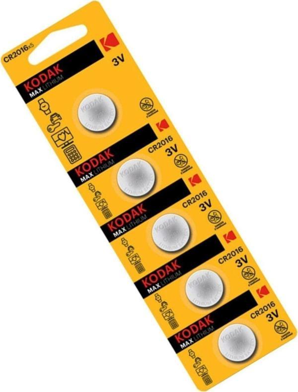 Kodak Pil Cr 2016 Baskül Pili Tartı Pili Terazi Bios Para Pili Kumanda Pili 1 Paket 5 Li - Image 1