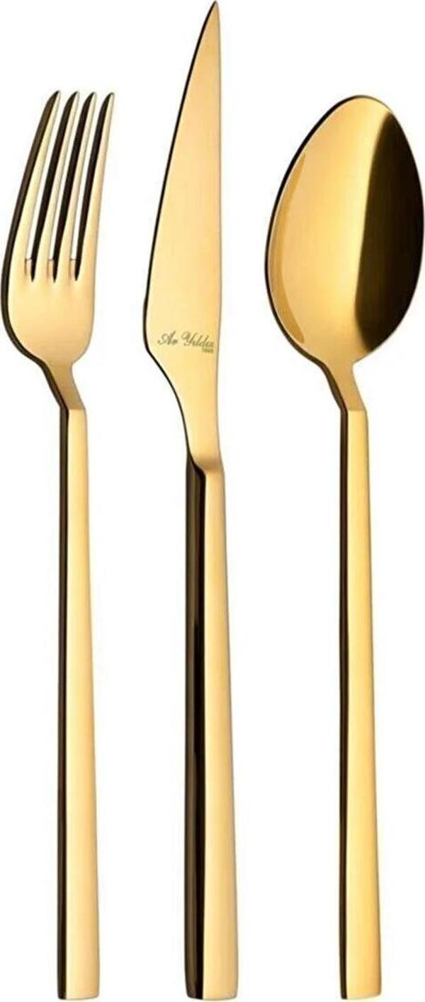 Aryıldız 84 Parça Vogue Gold Pvd Çatal Kaşık Bıçak Takımı - Image 1