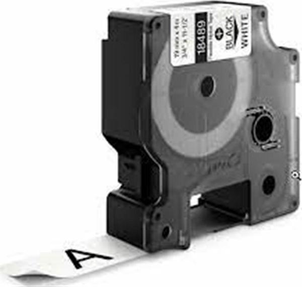 DYMO 18489 RhinoPRO Esnek Naylon Şerit 19mmx3,5m Beyaz-Siyah - Image 1