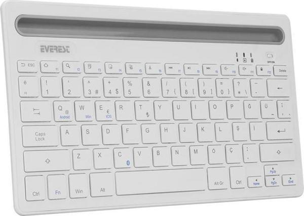 Everest KB-BT82 Beyaz-Gümüş Bluetooth Ultra İnce+Şarjlı Q Mac-Win-Android-Ios Uyumlu Kablosuz klavye - Image 1