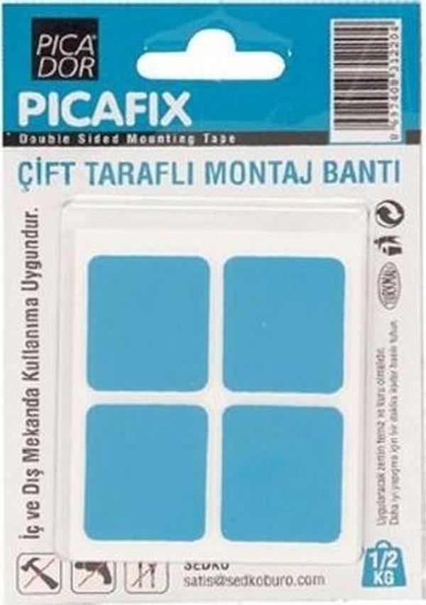 Picador Çift Taraflı Mavi Montaj Bandı Kare Kc06 - Image 1