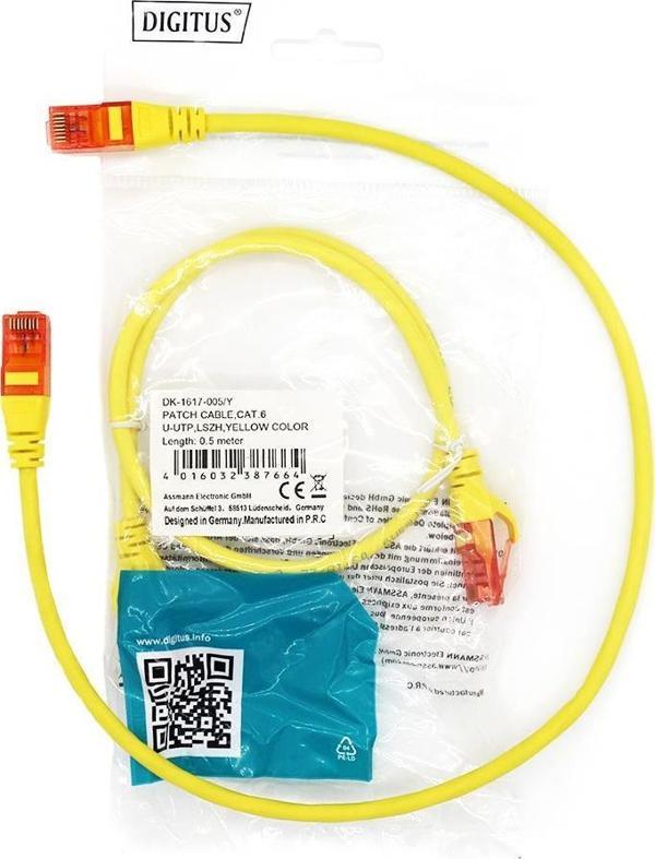 DİGİTUS PATCH CORD UTP CAT6 0.50 MT YELLOW (10'LU PAKET) - Image 1