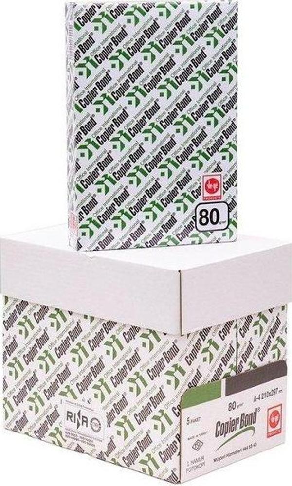 Copier Bond A4 Fotokopi Kağıdı 80 gr 1 Koli 5 Paket (2.500 Sayfa) - Image 1