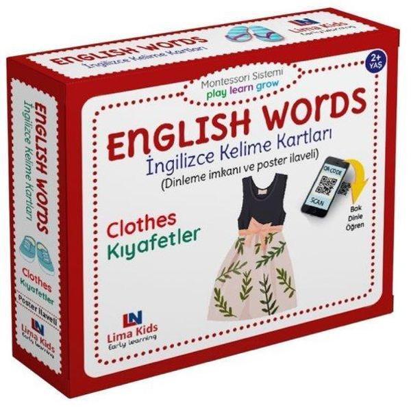 Clothes - Kıyafetler - English Words - İngilizce Kelime Kartları - Lima Kids - Image 1