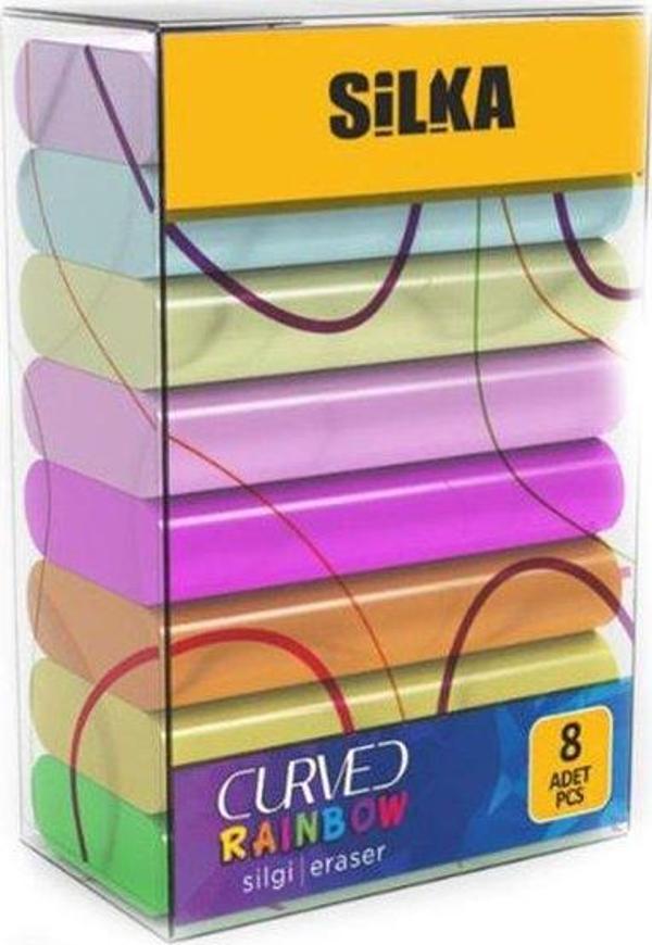 Silgy Silka- Curved Raınbow Pastel Silgi 8 li - Image 1