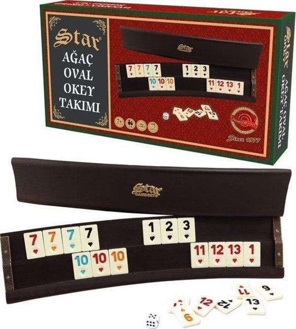 Star Ağaç Oval Okey Takımı 1010839 - Image 1
