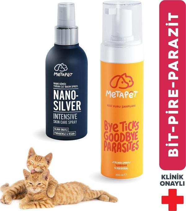 Kedi Bit Pire Kene Dış Parazit Karşıtı Set, Şampuanı Nano Gümüş Spreyi, Ilacı Olarak Kullanılır - Image 1
