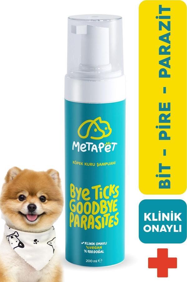 Köpek Kuru Şampuanı, Bit Pire Dış Parazit Kene Uyuz Damla Önleyici Tasması ve Tarağı Ile de Kullanıl - Image 1