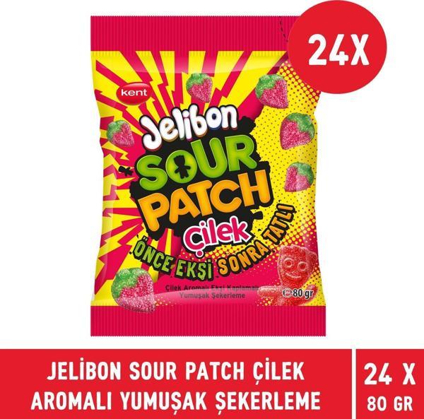 Jelibon Sour Patch Çilek Aromalı Yumuşak Şekerleme 80 gr - 24 Adet - Image 1