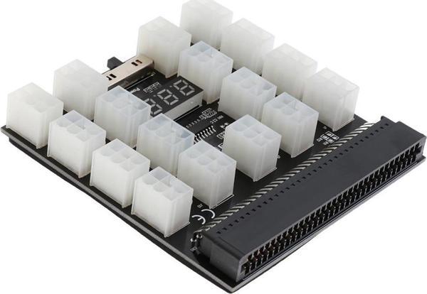 17 PORT Anakart Güç Çoklayıcı Led Ekran Voltmetre Göstergeli Güç Modülü Sunucu Kartı breakout port - Image 1