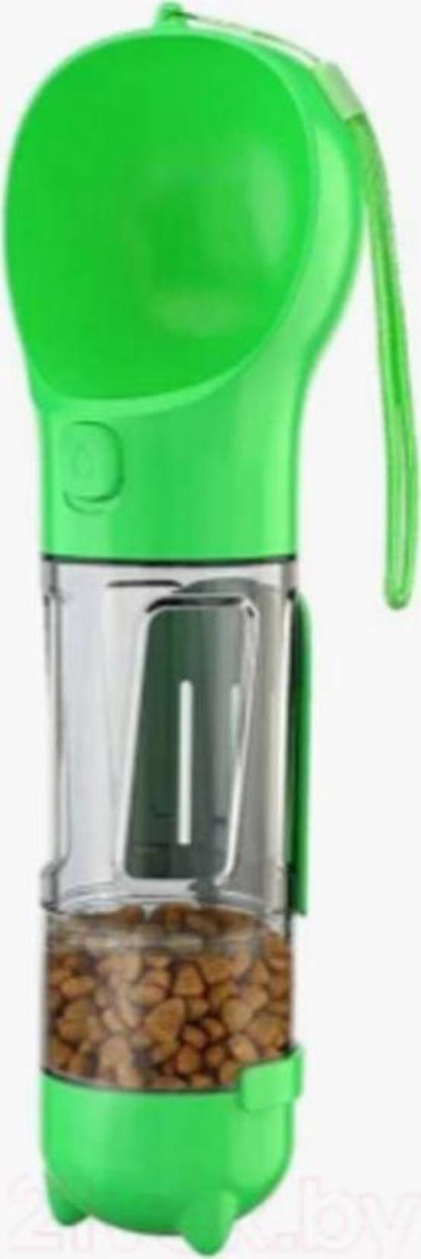 Petinka Kedi Köpek Suluğu 300ml Taşınabilir Hazneli Mama Kaplı Kaka Poşetli Taşınabilir Suluk  - Image 1