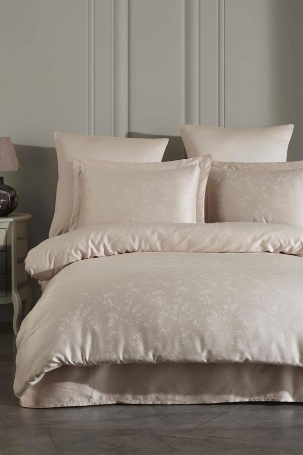 Varol Laura Home Tencel Jakar Nevresim Takımı Çift Kişilik - Eva Cappuccino - Image 1