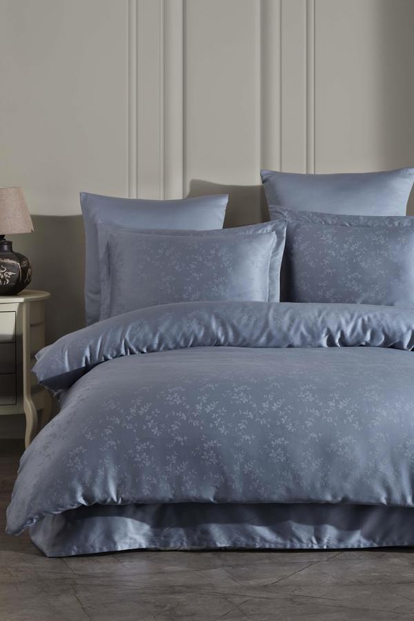 Varol Laura Home Tencel Jakar Nevresim Takımı Çift Kişilik - Eva İndigo - Image 1