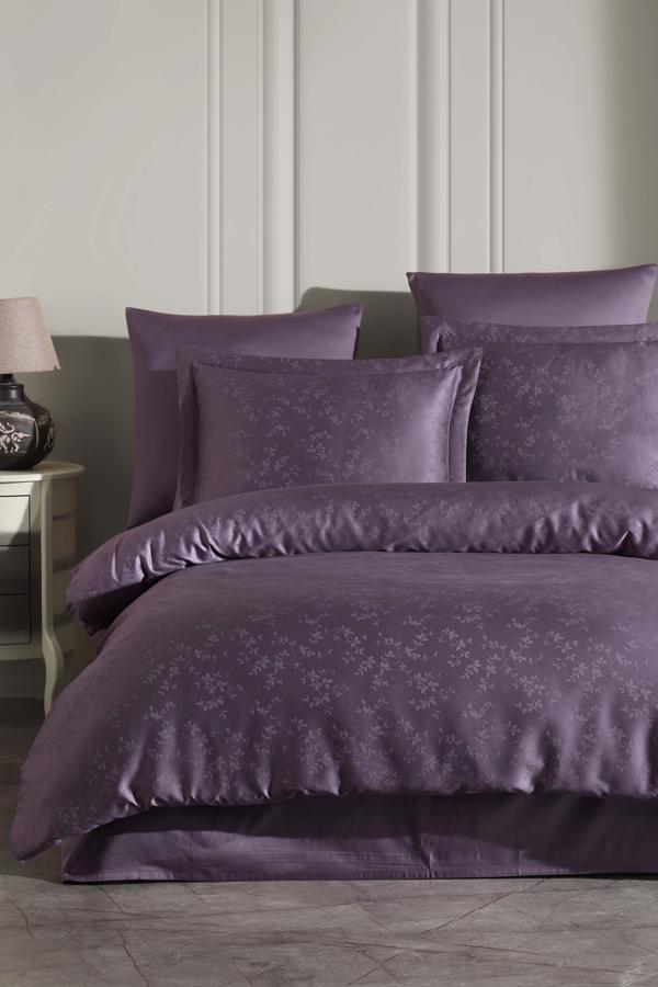 Varol Laura Home Tencel Jakar Nevresim Takımı Çift Kişilik - Eva Mürdüm - Image 1