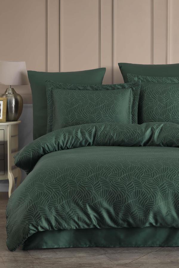 Varol Laura Home Tencel Jakar Nevresim Takımı Çift Kişilik - Lienzo Yeşil - Image 1