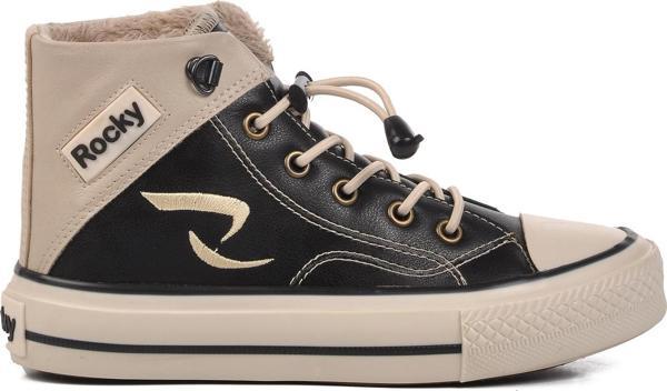 Walkway Siyah-Bej İçi Kürklü Bilek Boy Çocuk Sneaker 005-F - Image 1