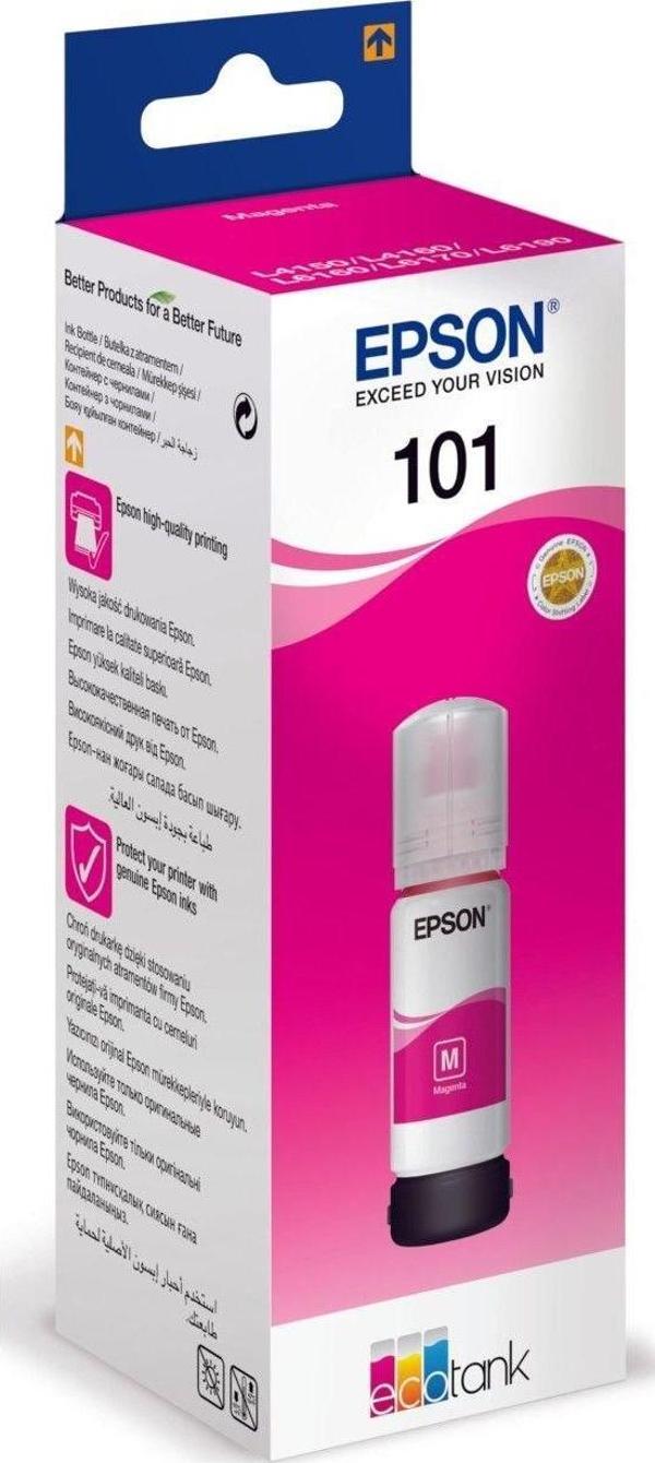 Epson 101 Kırmızı Mürekkep Şişesi, 70 ml. L4150/L4160/L6160/L6170/L6190/L14150 (C13T03V34A) Magenta - Image 1