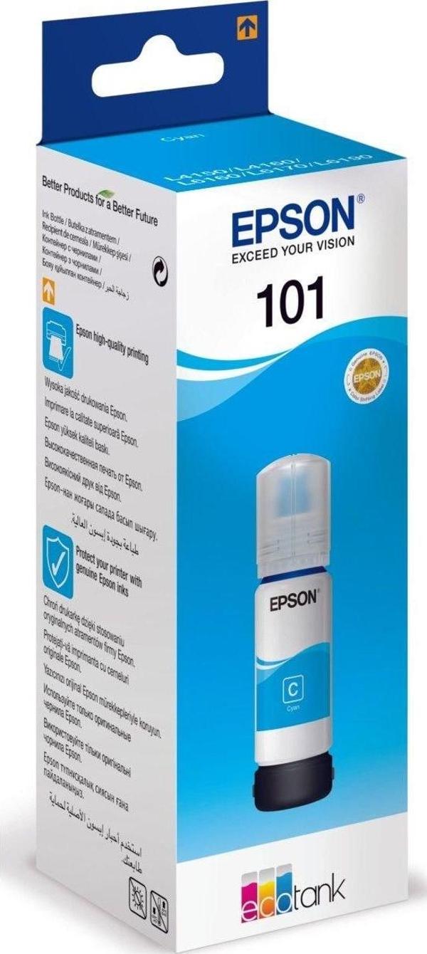 Epson 101 Mavi Mürekkep Şişesi, 70 ml. L4150/L4160/L6160/L6170/L6190/L14150 (C13T03V24A) Cyan - Image 1