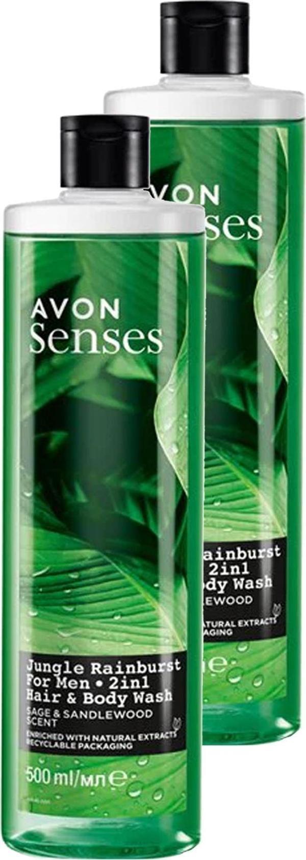 Senses Adaçayı ve Sandal Ağacı Kokulu Erkek Saç ve Vücut Şampuanı 500 Ml. İkili Set - Image 1