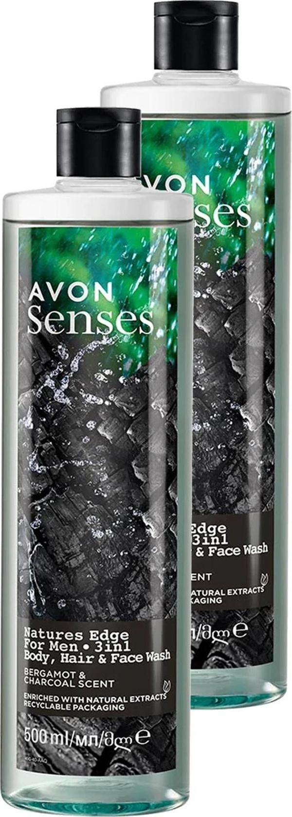 Senses Natures Edge Erkekler için Saç Vücut ve Yüz Yıkama 500 Ml. İkili Set - Image 1