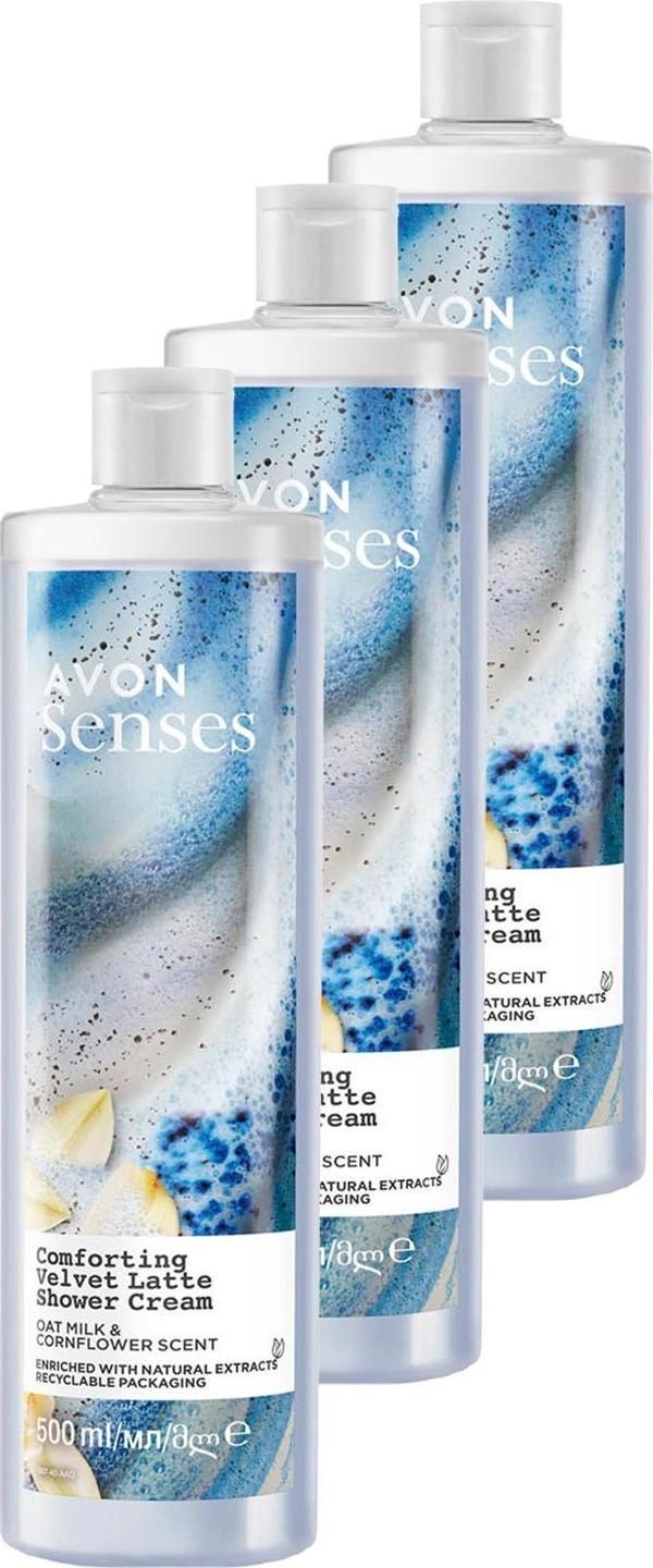 Senses Rahatlatıcı Yulaf Sütü ve Peygamber Çiçeği Duş Kremi 500 Ml. Üçlü Set - Image 1