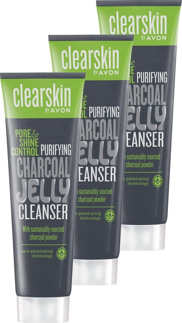 Clearskin Pore Shine Gözenek ve Parlaklık Kontrolü için Jel Temizleyici 100 Ml. Üçlü Set - Image 1