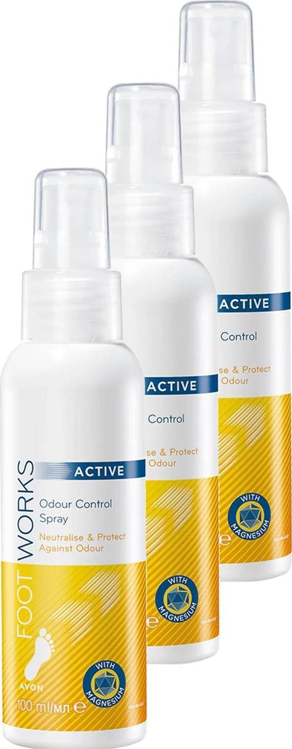 Foot Works Active Ayak Koku Kontrol Spreyi 100 Ml. Üçlü Set - Image 1