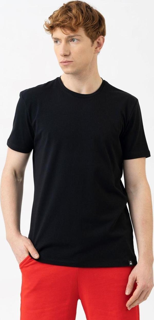 Benettton Erkek Siyah T-Shirt - Image 1