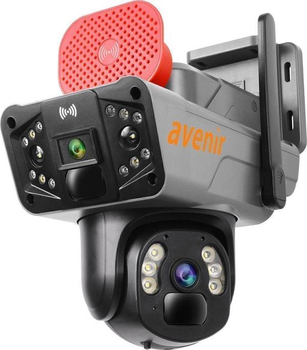 Avenir Av-S427 6Mp 2 Kameralı Solar Ptz 4G Sim Kartlı Kamera - Image 1