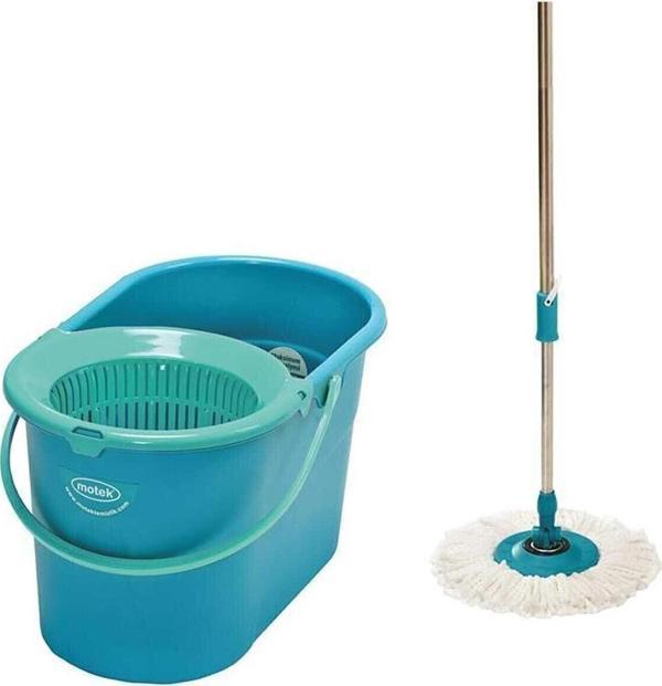 Motek Fix Mop Set Pratik Temizlik Seti Sıkma Sistemli Döner Başlıklı - Image 1