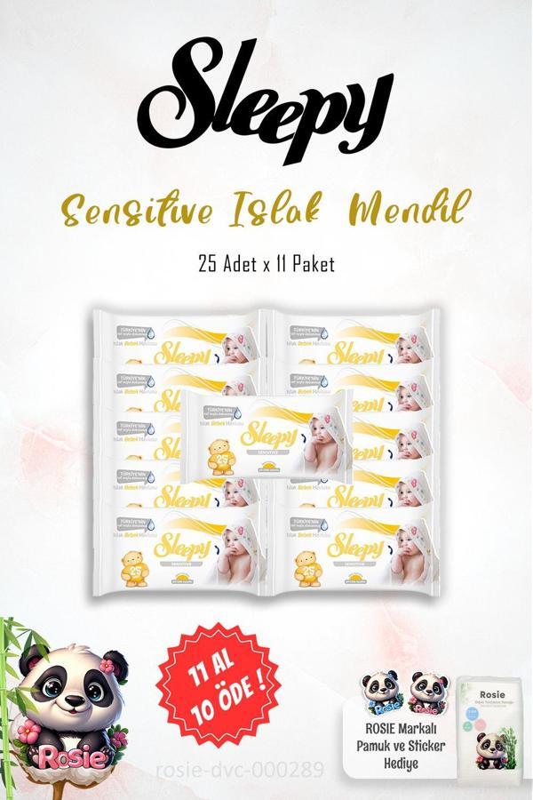 11 AL 10 ÖDE Sleepy Sensitive Islak Mendil 25'li ve 60'lı ROSIE - Image 1