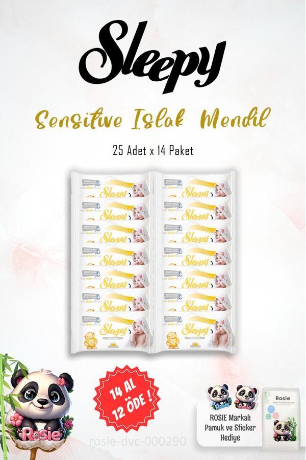 14 AL 12 ÖDE Sleepy Sensitive Islak Mendil 25'li ve 60'lı ROSIE - Image 1