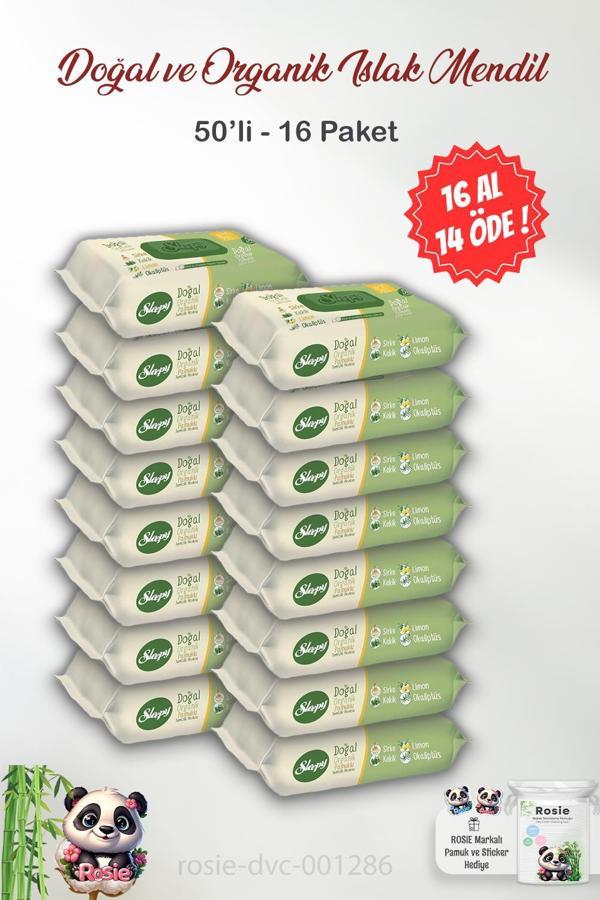 16 AL 14 ÖDE Sleepy Doğal Ve Organik Islak Mendil 50'li ve ROSIE - Image 1