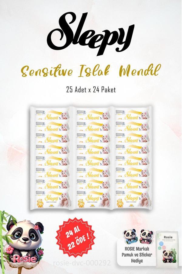 24 AL 22 ÖDE Sleepy Sensitive Islak Mendil 25'li ve 60'lı ROSIE - Image 1